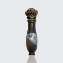Load image into Gallery viewer, 19th Century French Banded Agate &amp; Silver Perfume Bottle