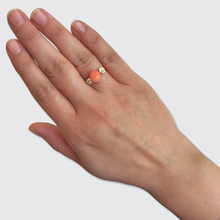Load image into Gallery viewer, 19th Century Bouton Coral &amp; Diamond Ring