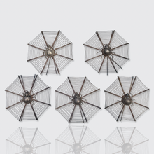 Load image into Gallery viewer, Set of Five Antique Silver Spider Web Place Card Holders