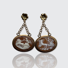 Load image into Gallery viewer, Vintage Shell Cameo Drop Earrings