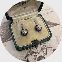 Load image into Gallery viewer, Reserved for ‘S’, payment 4/4: Diamond &amp; Blue Enamel Star Earrings
