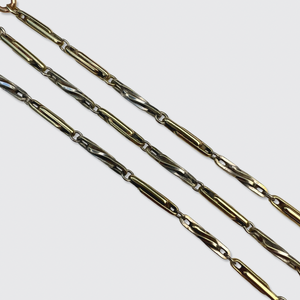 Art Deco Two Tone Gold Watch Chain / Necklace