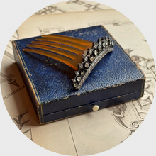 Load image into Gallery viewer, Victorian Silver &amp; Paste Hair Comb