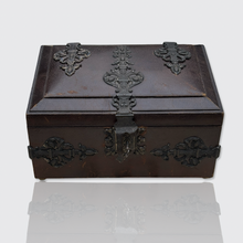 Load image into Gallery viewer, Large Antique Neo-Gothic Jewellery Box with Key