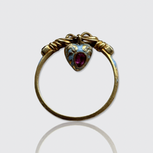 Load image into Gallery viewer, Victorian Lovers Knot Ring with Heart-Shaped Locket