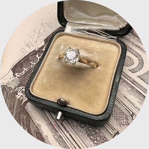 Old Mine-Cut Diamond Solitaire Ring