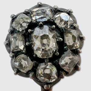 Victorian Antique-Cut Diamond Flower Lace Pin