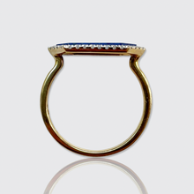 Load image into Gallery viewer, Vintage Hexagonal Lapis Lazuli &amp; Diamond Ring