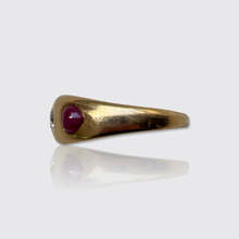 Load image into Gallery viewer, Vintage Heart-Shaped Rubies &amp; Diamond Ring