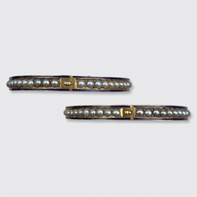 Load image into Gallery viewer, Pair of Victorian Pearl &amp; Enamel Bangle Bracelets