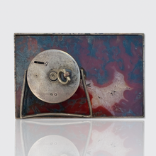 Load image into Gallery viewer, Antique Silver &amp; Agate &#39;Pensee a Moi&#39; Desk Clock