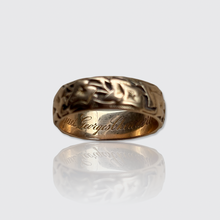 Load image into Gallery viewer, Antique Rose Gold Ivy Eternity Ring with Inscription