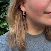 Load image into Gallery viewer, Victorian Coral Rose Earrings, Gueudet