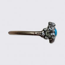 Load image into Gallery viewer, Georgian Turquoise &amp; Diamond Flower Ring