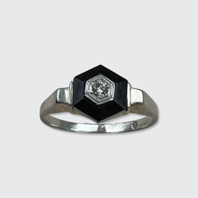 Load image into Gallery viewer, Art Deco Onyx &amp; Diamond Target Ring