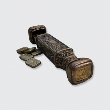 【アンティーク オブジェ】ブロンズ製 大小2個セット 刻印シール有 希少品 Victorian Wax Seal Travel Etui with Six Seals – 21stfinds