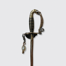 Load image into Gallery viewer, Enamel, Pearl &amp; Diamond Saber Pin