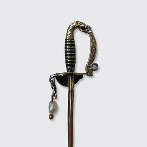 Enamel, Pearl & Diamond Saber Pin