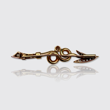 Load image into Gallery viewer, 19th Century Rose-Cut Diamond Curled Arrow Brooch