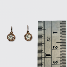 Load image into Gallery viewer, Antique Petite 18k Rose Gold &amp; Diamond Dormeuse Earrings