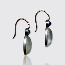 Load image into Gallery viewer, Antique Moonstone and Sapphire Drop Earrings