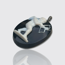 Load image into Gallery viewer, 19th Century Onyx &amp; Diamond Hunting Cupid Cameo Pendant