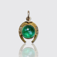 Load image into Gallery viewer, Vintage Emerald &amp; Diamond Horseshoe Pendant