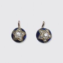 Load image into Gallery viewer, Reserved for ‘S’, payment 4/4: Diamond &amp; Blue Enamel Star Earrings