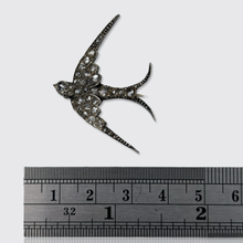 Load image into Gallery viewer, 19th Century Rose-Cut Diamond Soaring Swallow Brooch