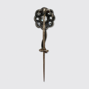 Victorian Antique-Cut Diamond Flower Lace Pin