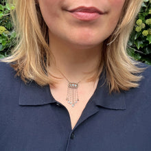 Load image into Gallery viewer, Belle Epoque Aquamarine &amp; Pearl Fringe Lavalier Necklace