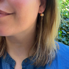 Load image into Gallery viewer, Victorian French Hoop Earrings with Rhombic Details