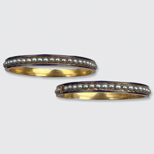 Load image into Gallery viewer, Pair of Victorian Pearl &amp; Enamel Bangle Bracelets