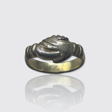 Load image into Gallery viewer, Antique Silver Partially Gilded Fede Ring