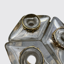 Load image into Gallery viewer, Antique French Perfume Bottles Set in Brass Holder