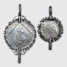 Load image into Gallery viewer, Two Silver Coin-Shaped Watch Key Pendants