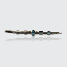 Load image into Gallery viewer, Art Deco Turquoise &amp; Diamond Bar Brooch