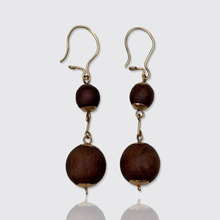 Load image into Gallery viewer, Victorian Wooden Ball Drop Earrings