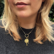Load image into Gallery viewer, Two Antique Brass Watch Key Pendants