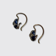 Load image into Gallery viewer, Reserved for ‘S’, payment 4/4: Diamond &amp; Blue Enamel Star Earrings