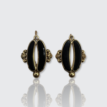 Load image into Gallery viewer, 19th Century Gold &amp; Onyx Earrings, Vatican Workshop