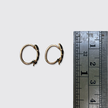 Load image into Gallery viewer, Victorian Onyx 'Huggie' Hoop Earrings