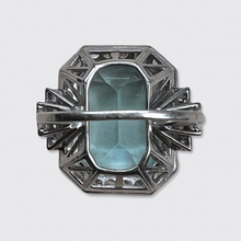 Load image into Gallery viewer, Vintage Aquamarine &amp; Diamond Cocktail Ring
