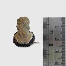 Load image into Gallery viewer, 19th Century Grand Tour Lava Stone Faun Brooch