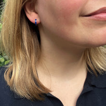Load image into Gallery viewer, Vintage Lapis Lazuli Earrings with Removable Gold Setting
