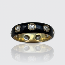 Load image into Gallery viewer, Victorian Diamond &amp; Enamel Eternity Ring