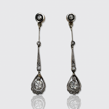 Load image into Gallery viewer, Art Deco Diamond Drop Earrings with Screw Fittings