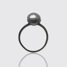 Load image into Gallery viewer, Antique Silver and Diamond Bouton Pearl Ring