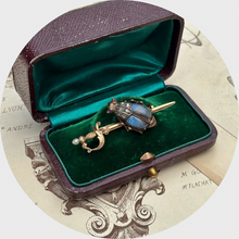 Load image into Gallery viewer, Victorian Labradorite Bug Brooch