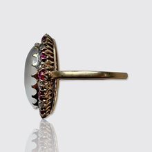 Load image into Gallery viewer, Belle Epoque Moonstone, Ruby &amp; Diamond Cluster Ring